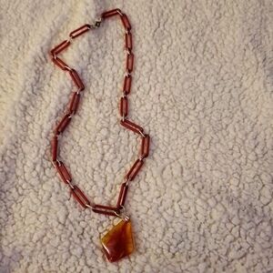 Vintage Plastic Red Chain Link Necklace